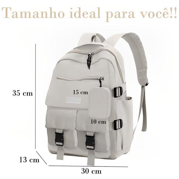 Imagem de Mochila Feminina Multifuncional Academia Viagens Semi Impermeavel Comporta Notebook Escolar Volta As Aulas Resistente