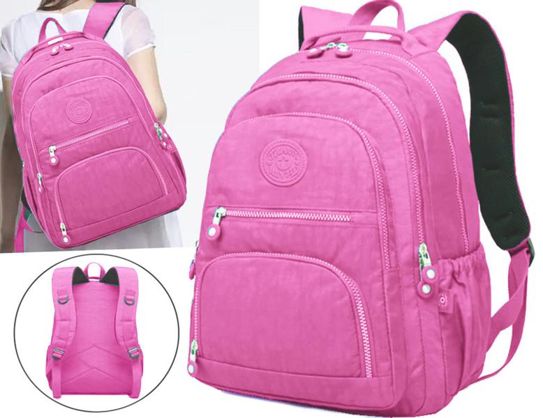 Imagem de Mochila Feminina Notebook Tactel Escolar Leve + Estojo quadrado super estiloso Trabalho Viagem