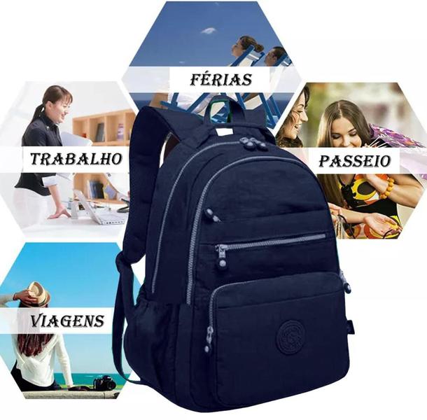 Imagem de Mochila Feminina Notebook Tactel Leve Resistente Estilosa Escola Trabalho Viagem Living Traveling