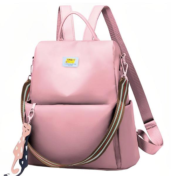 Imagem de Mochila Feminina Vira Bolsa Colorida Moderna Escolar Juvenil Sistema de Fechamento Antiroubo Segura Prática 2 em 1 Luxo