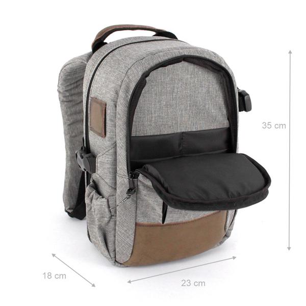 Imagem de Mochila Fotografica 30 cm para Camera Tablet 10 Alhva M Cinza Claro