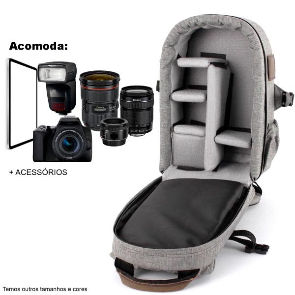 Imagem de Mochila Fotografica 30 cm para Camera Tablet 10 Alhva M Varias Cores Cinza Claro