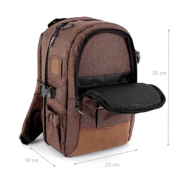 Imagem de Mochila Fotografica 30 cm para Camera Tablet 10 Alhva M Varias Cores Marrom