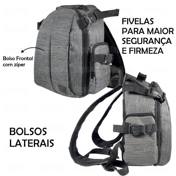 Imagem de Mochila Fotográfica Compacta Acolchoada Cinza - Chic