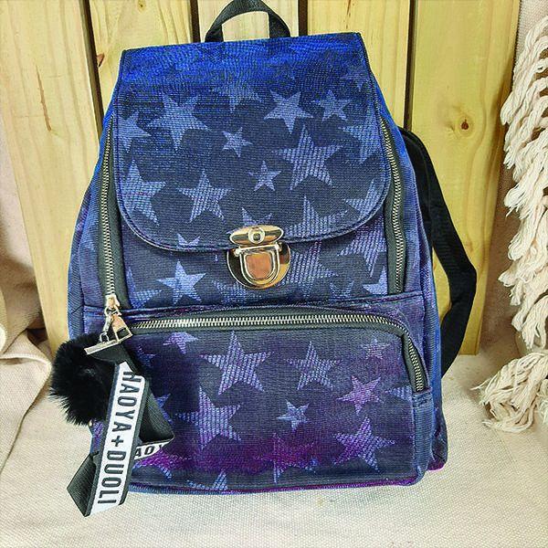 Imagem de Mochila Glitter Feminina Teen Escolar Estrelas 8807