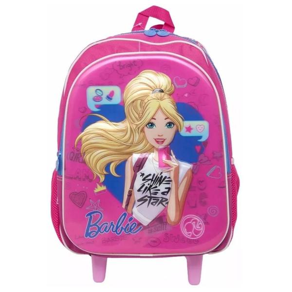 Imagem de Mochila Grande Com Rodinha Escolar Infantil Barbie