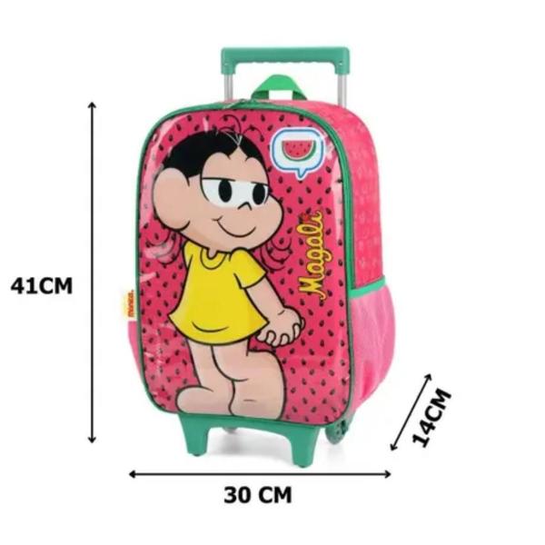 Imagem de Mochila Grande Com Rodinha Escolar Infantil Magali Pink