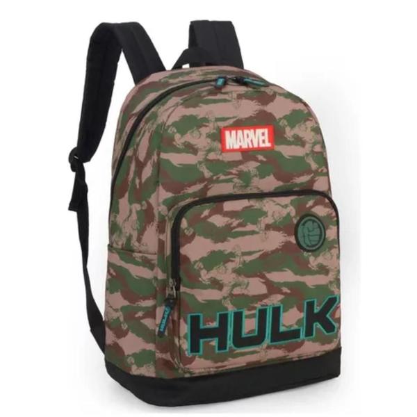 Mochila Grande Costas Escolar Infantil Hulk Camuflado - Luxcel Imagem de Mochila Grande Costas Escolar Infantil Hulk Camuflado