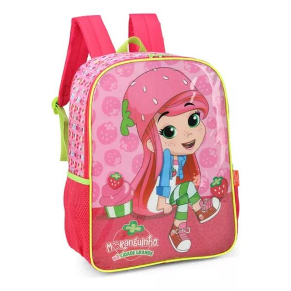 Imagem de Mochila Grande Costas Escolar Infantil Moranguinho Pink