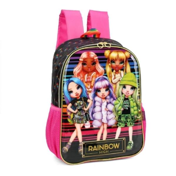 Imagem de Mochila Grande Costas Escolar Infantil Rainbow High Preto