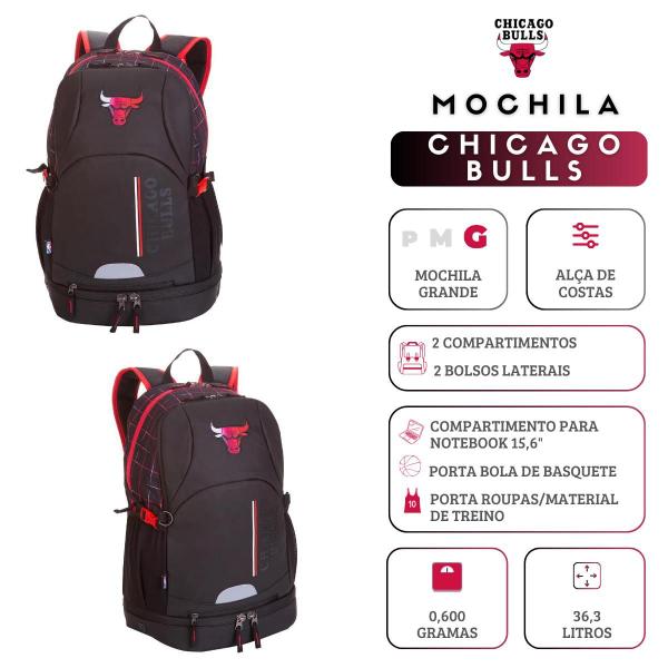 Imagem de Mochila Grande De Costas Nba Chicago Bulls Original Sestini