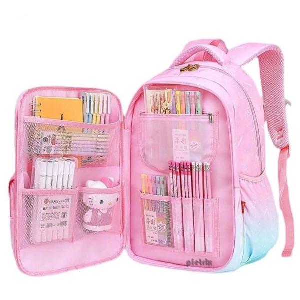 Imagem de Mochila Grande Nylon Impermeável Escolar Faculdade Femenina - stitch mochila infantil