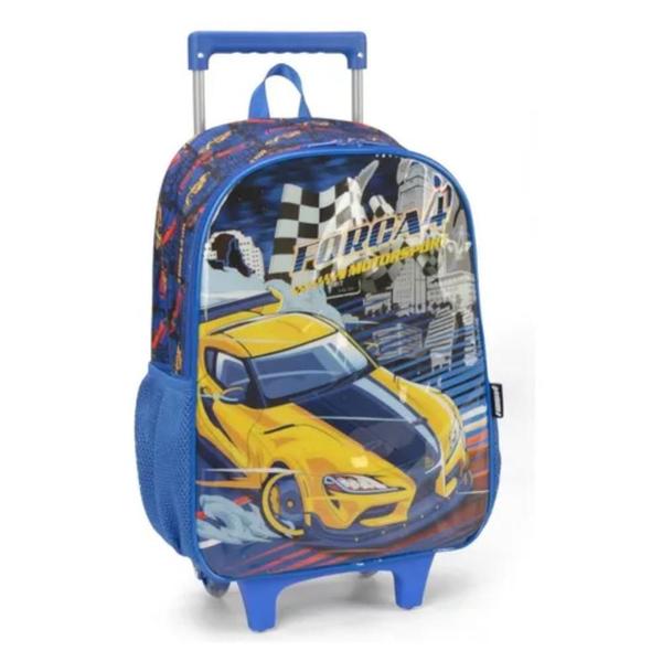 Imagem de Mochila Grande Rodinha Escolar Infantil Força 4 Azul