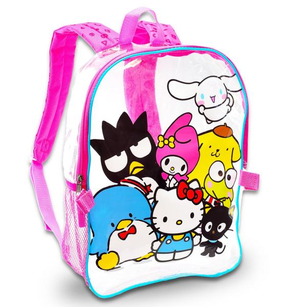 Imagem de Mochila Hello Kitty Clear para escola com lancheira e garrafa