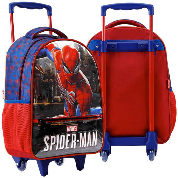 Imagem de Mochila Homem Aranha Bolsa De Rodinhas Mala Escolar Infantil