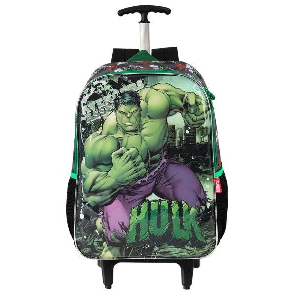 Imagem de Mochila Hulk De Rodinhas Infantil Escolar Meninos Vingadores