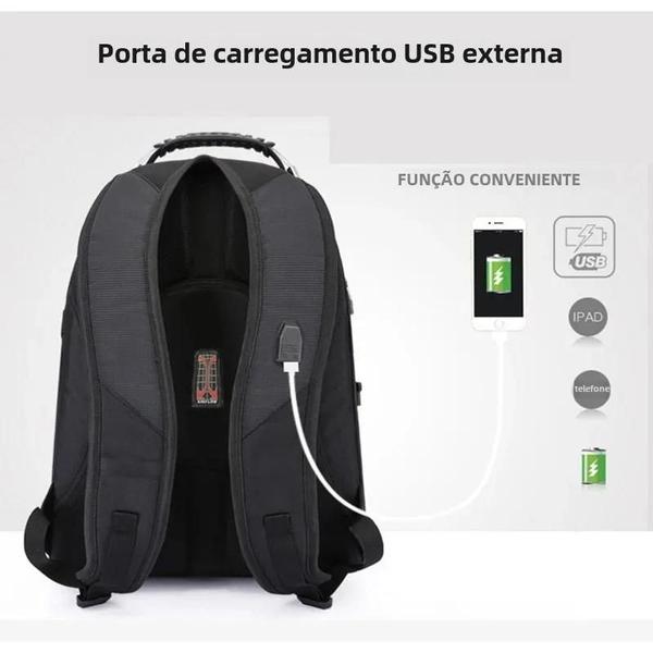 Imagem de Mochila Impermeável e Durável para Laptop 17 Polegadas com Porta USB