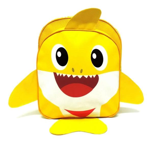 Imagem de Mochila Infantil Baby Shark Costas M Bebe Tubarão Amarelo