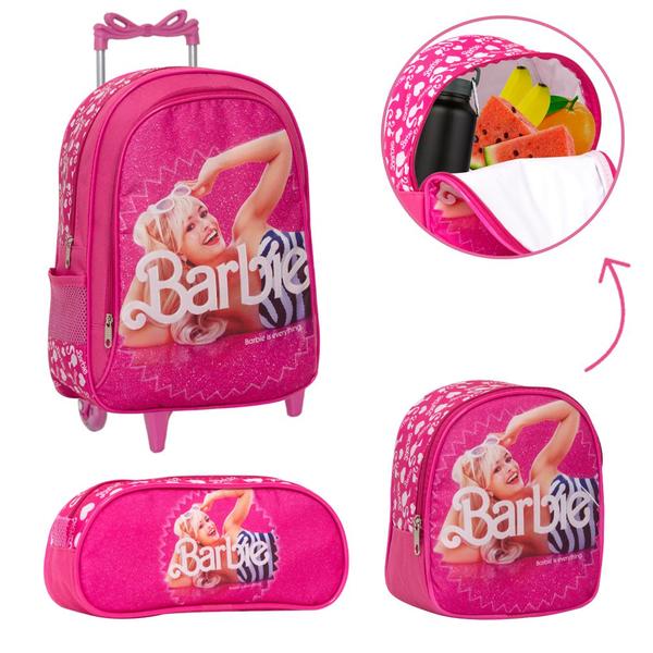 Imagem de Mochila Infantil Barbie Filme Rodinhas Reforçada Lançamento