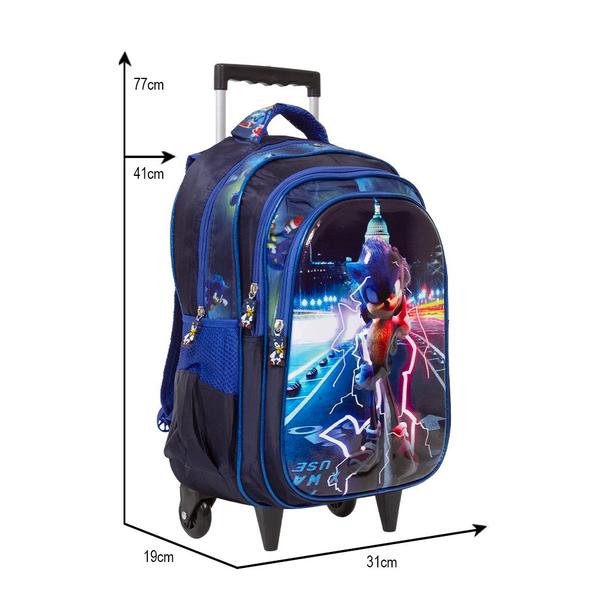 Imagem de Mochila Infantil Carrinho Sonic Filme 3D Envio Imediato