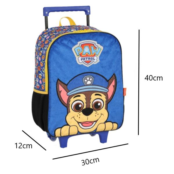 Imagem de Mochila Infantil Chase Patrulha Canina de Rodinhas Luxcel