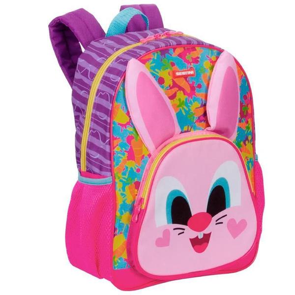 Imagem de Mochila Infantil Coelho Coelhinho Kids Costas Tam M Escolar