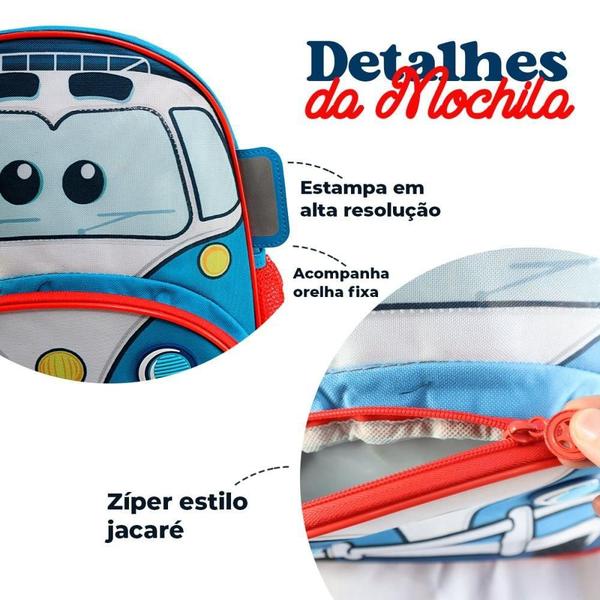 Imagem de Mochila Infantil Com Alças Reforçadas Estampada Polícia