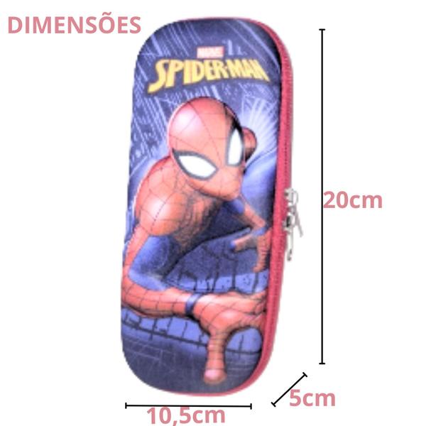 Imagem de Mochila Infantil com Estojo Homem Aranha Heróis Marvel Escolar Kit