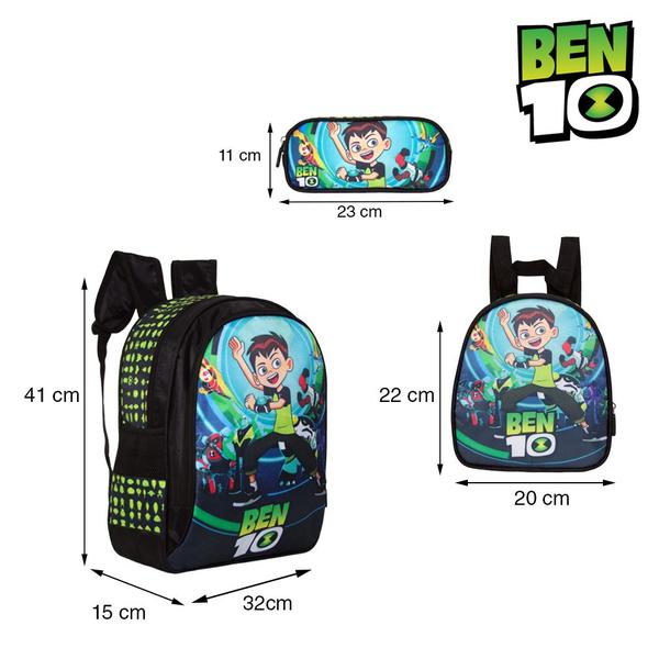 Imagem de Mochila Infantil Costas Ben 10 com Lancheira Preta Toys 2U