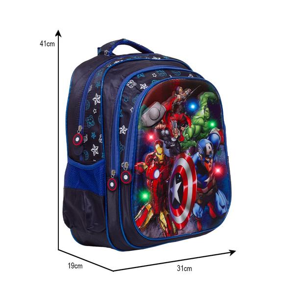 Imagem de Mochila Infantil Costas Vingadores 3D Led Envio Imediato