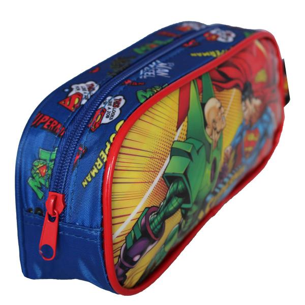 Imagem de Mochila Infantil De Alças Com Estojo Superman Vs Lex Luthor 2 Bolsos