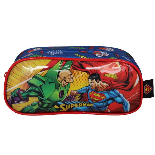 Imagem de Mochila Infantil De Alças Com Estojo Superman Vs Lex Luthor 2 Bolsos