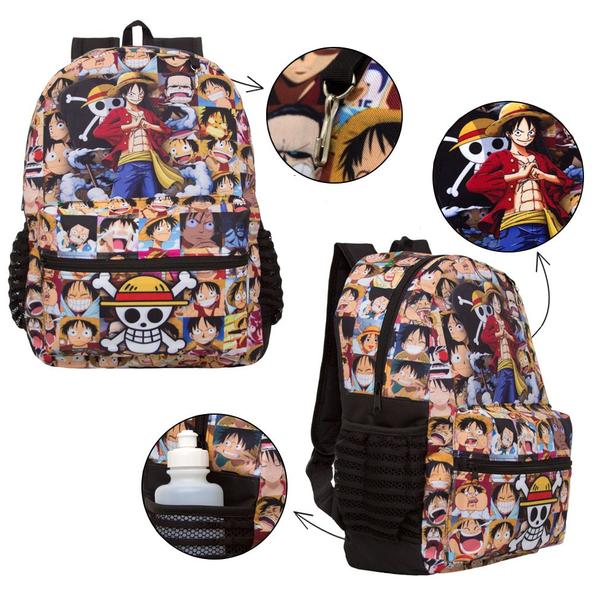 Imagem de Mochila Infantil de Costa One Piece Alça Reforçada Passeio