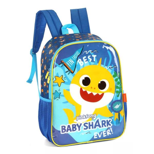 Imagem de Mochila Infantil De Costas Baby Shark Menino Azul Reforçada