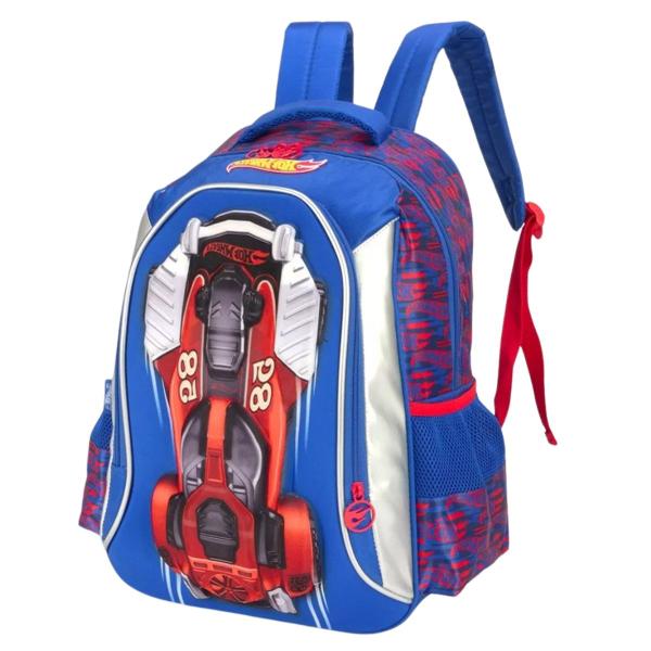 Imagem de Mochila Infantil de Costas Carro em relevo Hot Weels Lucxel Cor:Vermelho