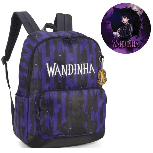 Imagem de Mochila Infantil de Costas Escolar Menina Wandinha Roxo