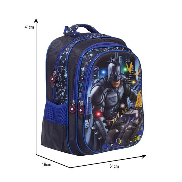 Imagem de Mochila Infantil De Costas Estampa Batman 3D Led Grande