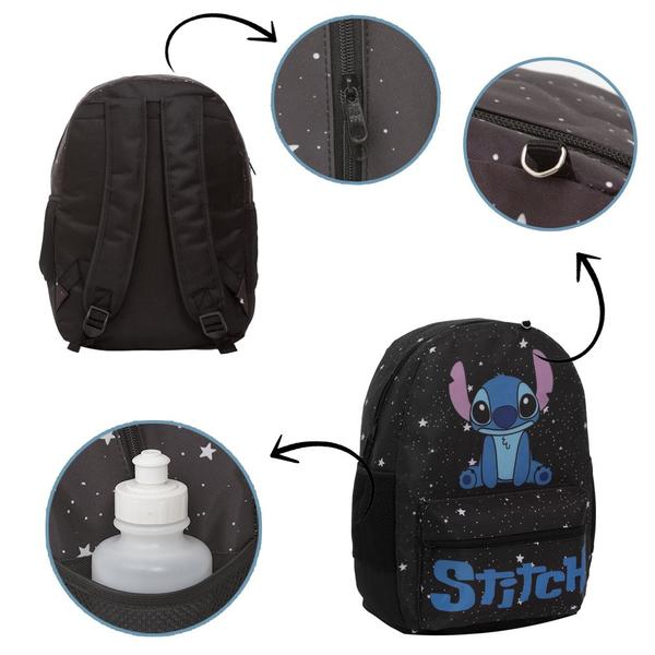 Imagem de Mochila Infantil de Costas Estampa Stitch Tam G Resistente