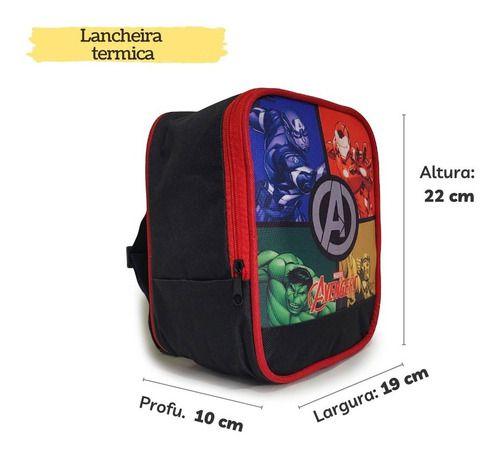 Imagem de Mochila Infantil De Menino Vengadores De Rodinha Kit Tam G