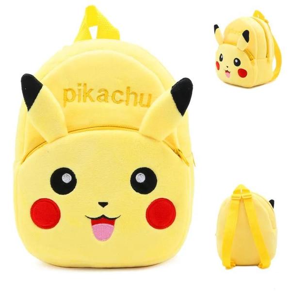 Imagem de Mochila Infantil de Pelúcia Pokémon Pikachu - Bolsa Escolar com Design Pokebola