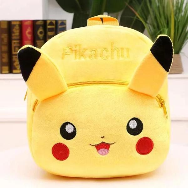 Imagem de Mochila Infantil de Pelúcia Pokémon Pikachu - Bolsa Escolar com Design Pokebola