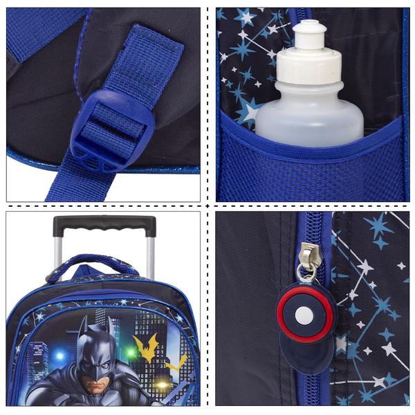 Imagem de Mochila Infantil De Rodinhas Estampa Batman C/ Led Colorido