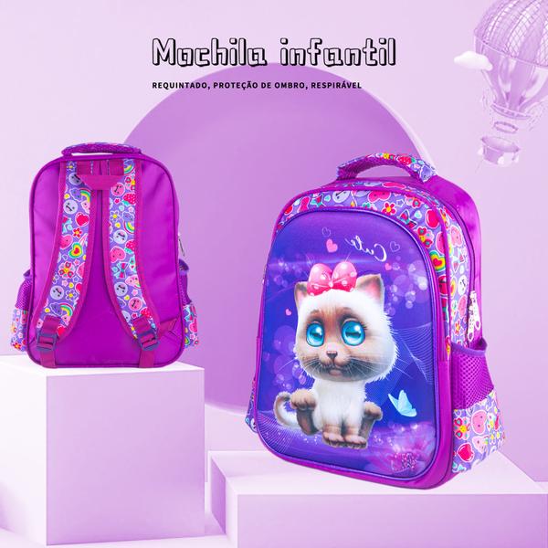 Imagem de Mochila Infantil Escolar Bolsa Infantil Menina Passeio Resistente Impermeável