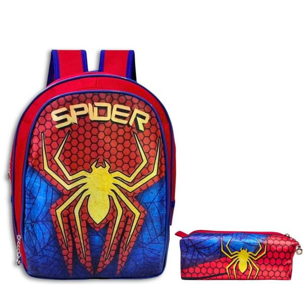 Imagem de Mochila Infantil Escolar Bolsa Masculina Criança Menino Reforçado + Estojo Grande