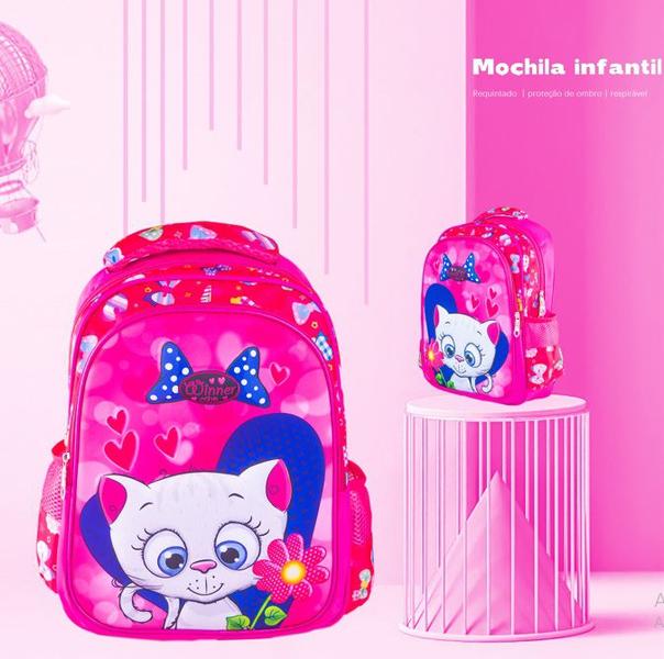 Imagem de Mochila Infantil Escolar Bolsa Menina Infantil Resistente Impermeável