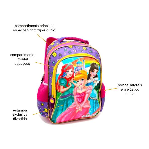 Imagem de Mochila Infantil Escolar Das Princesas M4632