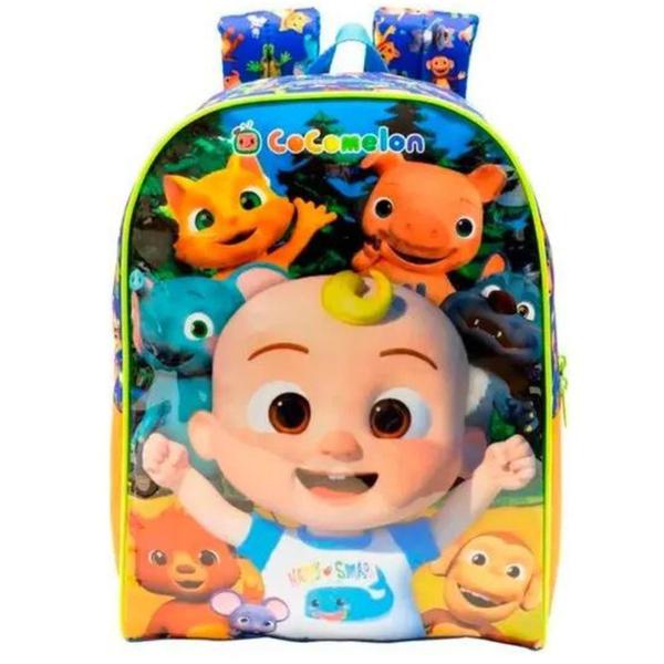 Imagem de Mochila Infantil Escolar de Costas Cocomelon X2 14 Azul