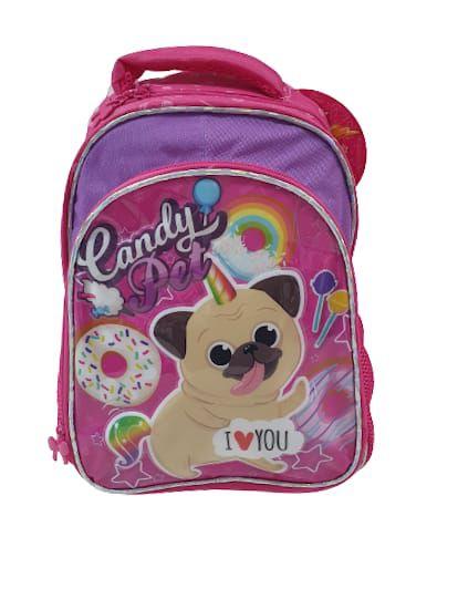 Imagem de Mochila infantil escolar de costas pequena candy pet  7028fuseco