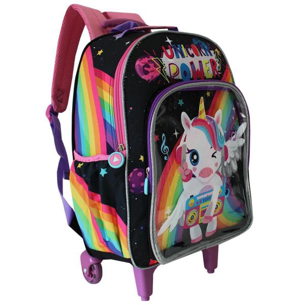 Imagem de Mochila Infantil Escolar De Rodas Unicórnio Power Meninas