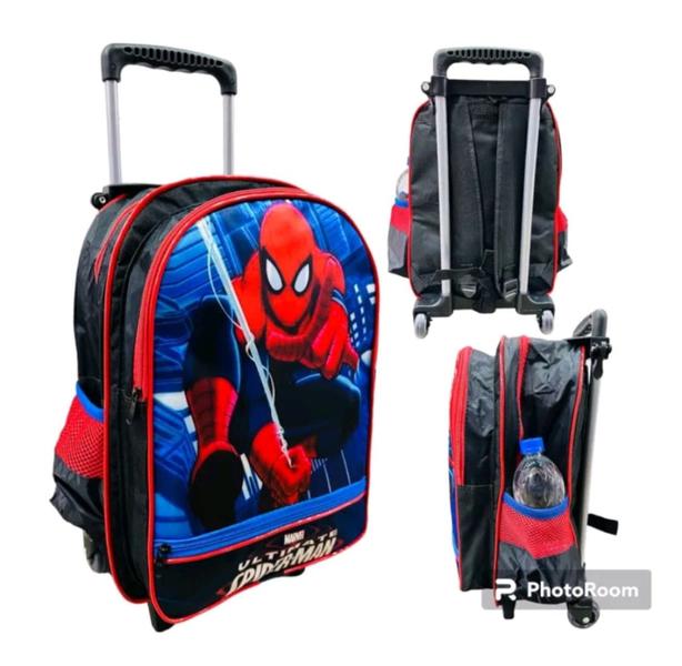 Mochila Infantil Escolar do menino Spiderman com rodinhas de silicone Mochila Infantil Escolar do menino Spiderman com rodinhas de silicone